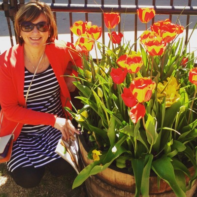with tulips