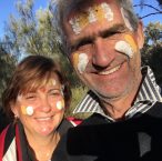 Proud of our painted faces in the Flinders Ranges
