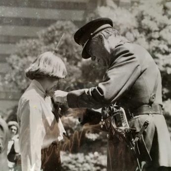 Receiving my Bravery Award in 1979