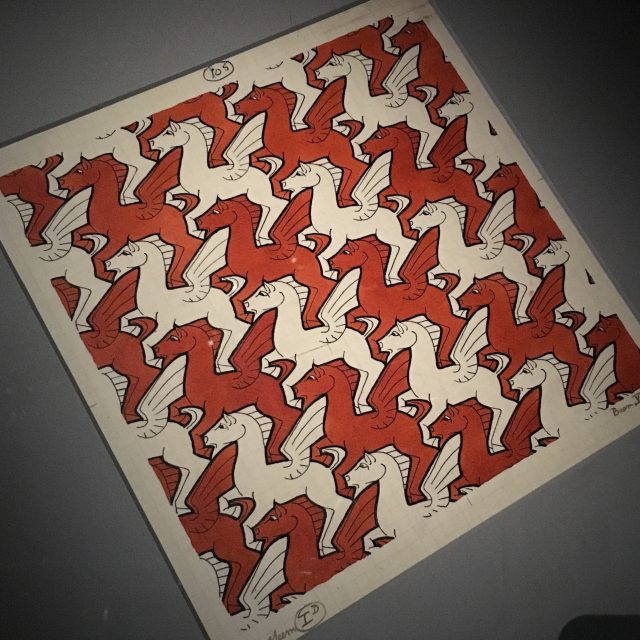 Escher's non-polygonal Pegasus tessellation