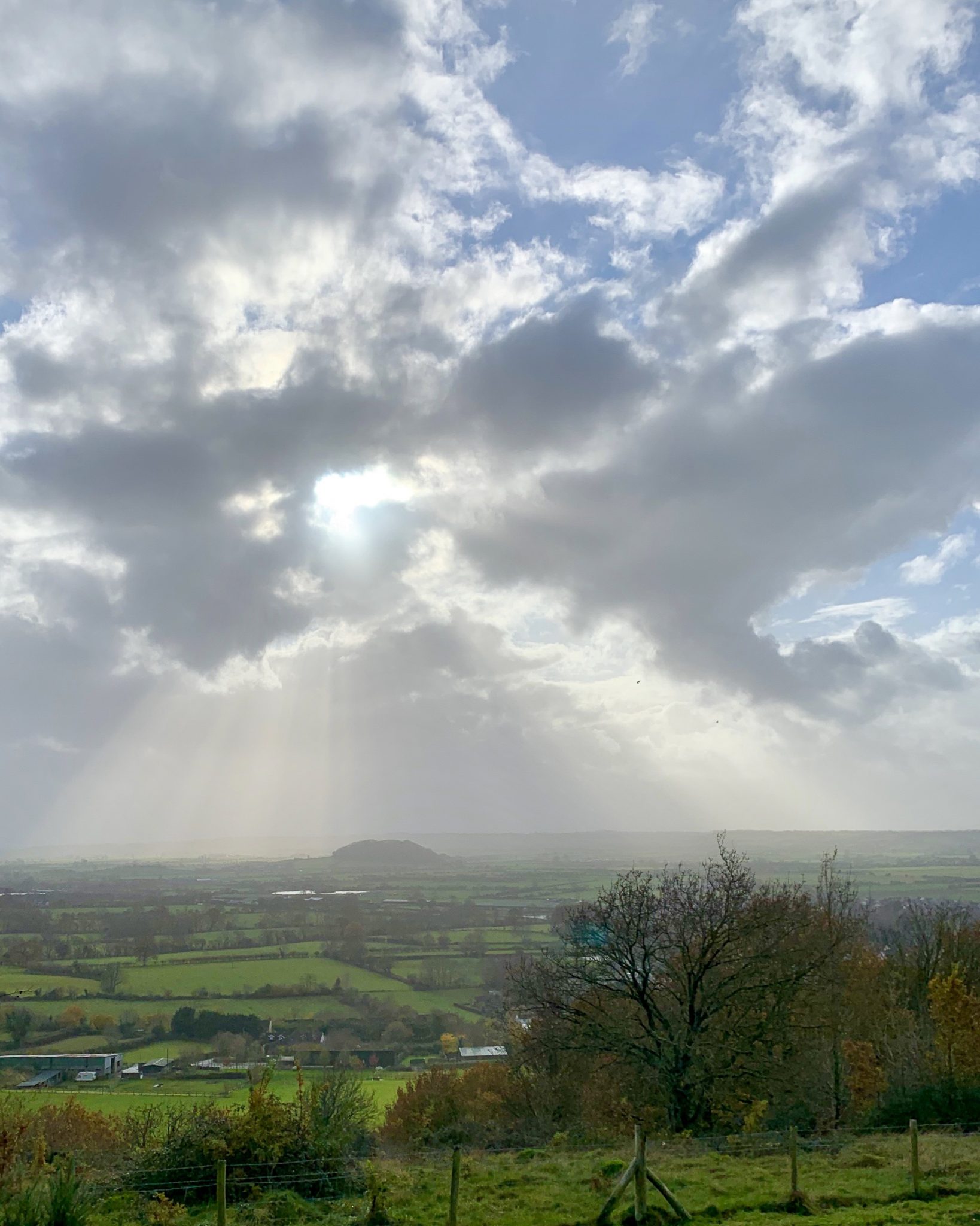 Sunshine over rural Somerset