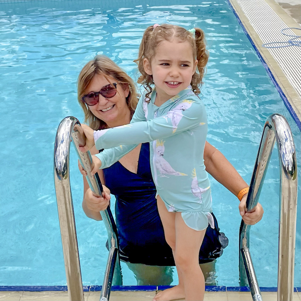 Granny and Miss E at the pool