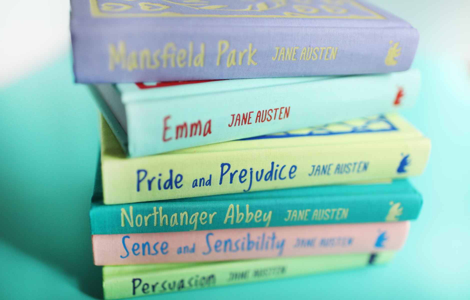 close up photo of Jane Austen assorted books